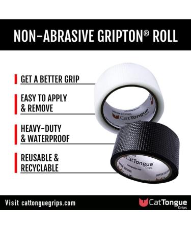 CATTONGUE GRIPS Non-Abrasive Grip Tape Heavy Duty Waterproof Anti Slip Tape for Indoor & Outdoor Use - Thousands of Grippy Uses: Home Goods Hardware Accessible Home and More! (Combo 2pk) 2 Pack Black & Clear Bundle - Buy Online on GoSupps.com