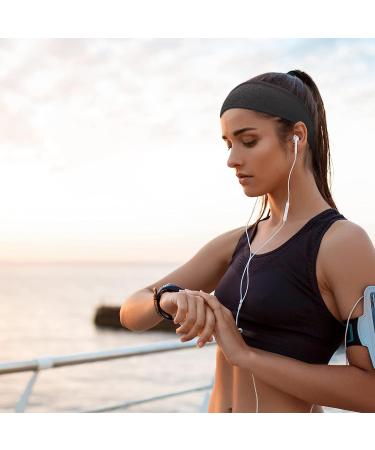 Headbands Hair Accessories Female Wide Hair Band Head Bands for Adult Women Breathable Hair Band for Yoga Fashion Working Out Travel or Running (black+black) - Buy Online on GoSupps.com