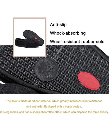 ZJING Wide Diabetic Wool Men's Slippers with Adjustable Velcro - Indoor/Outdoor Comfort for Arthritis, Edema, Puffy Feet - Size 11, Black - Buy Online on GoSupps.com