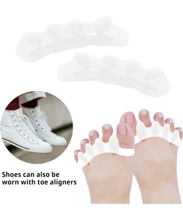 Soft Gel Toe Separator - 2 Pairs | Toe Spacers for Overlapping Toes & Hallux Valgus Correction - White - Buy Online on GoSupps.com