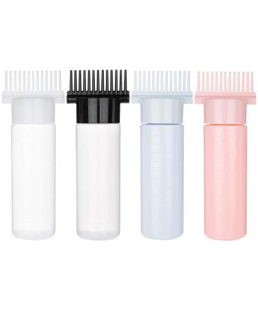 Hair Oil Applicator Bottle 180ml - Portable Root Comb with Clear Scale & 13 Oil Outlets for Hair Care & Styling - Black & Clear Design - Buy Online on GoSupps.com