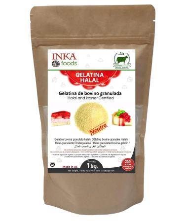 Granulated gelatin HALAL, 250 bloom, neutral flavor - 1 kg