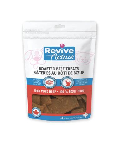Revive Active Roasted Beef Treats for Dogs 40gr Dog and Puppy Chews - Pure and All Nutritive Low Calorie Training Treats - Large and Small Dogs Flavor Dogs Love. 40 g (Pack of 1)
