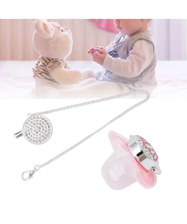 Buy Bling Baby Pacifier - Rhinestone Crown Soft Silicone Dummy for Infants | M Size Pink - Perfect for Breastfed Babies - Buy Online on GoSupps.com
