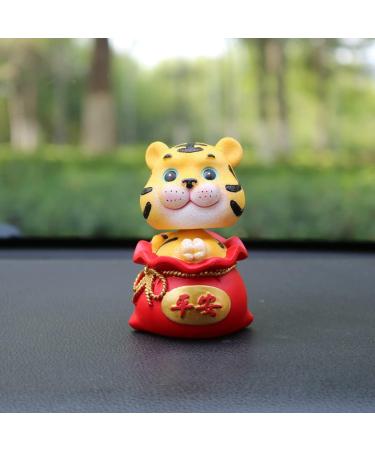 ORFOFE Kids Playset 6 Pcs Year of The Tiger Bobble Head Ornament Red Gift Cute Office Resin Children Toys Redx6pcs 6X6X9.5CMx6pcs - Buy Online on GoSupps.com