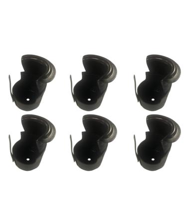 Pool Table Billiard Leather Pockets with Fringe or Shield - Set of 6 Modern-Black-Drop
