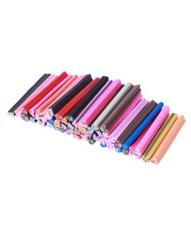 Housoutil 50pcs Diy Nail Art Supplies Scrapbook Nail Art Tips Decoration Claycanes Self Made Nail Stickers Scalp Massager Comb Horn Nail Art Stickers Scatchbook Sticks Manicure Polymer 3d