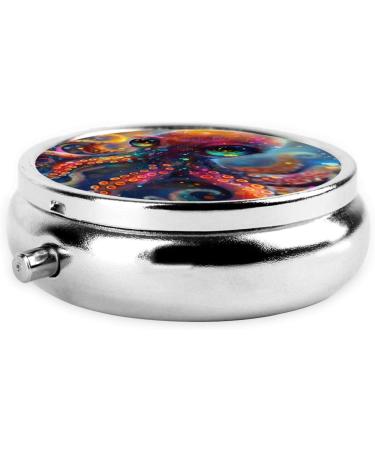 Colorful Cute Octopus Portable Metal Pill Box | Mini 3-Compartment Design for Small Pills | Travel Essential - Buy Online on GoSupps.com