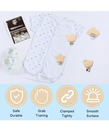 Schnuller Clip Set - 4 Wooden Animal Pacifier Clips | Baby & Children's Accessories - Buy Online on GoSupps.com