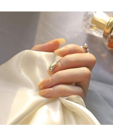 Sethexy Shiny Long Square Acrylic Nails - Gold Sparkling Fingernails for Women & Girls | 24 Complete Cover Tips - Buy Online on GoSupps.com
