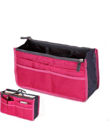 Yueming handbags organizer pocket organizer for women cosmetic organizer 13 bags expandable liner bag pouch zipper dead organizer diaper bag travel bag with handle 28x16.5x8.5cm rose
