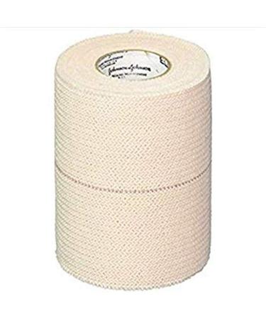 Johnson & Johnson Elastikon Elastic Tape 4 x 2.5 Yards (4 x 5 Yards Stretched) Reliable Compression for Support of Sprains Strains and Muscle Injuries Case of 6 Rolls 4 (10cm)