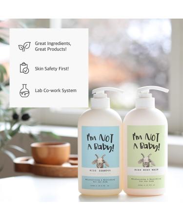 Kids Shower Gift Set - Plant-Based Shampoo & Body Wash for Dry Skin | Goat Milk Dermatologist Tested Cruelty-Free & Allergen Free - Buy Online on GoSupps.com