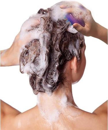 Hair Shampoo Brush & Scalp Massager - Promote Hair Growth with Soft Silicone Bristles (Purple) - International Shipping - Buy Online on GoSupps.com