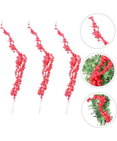 HOMSFOU 9 pcs crafts branch christmas tree red fruit christmas berry spray crafts berry picks dragon beard Foam berry decorate Christmas Red Berry Twig Stem Accessories red berries - Buy Online on GoSupps.com