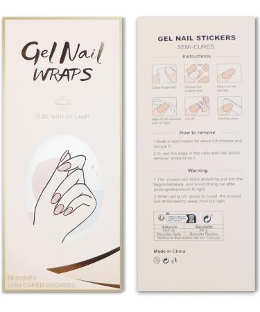 JMEOWIO Semi Cured Gel Nail Strips Cream Orange Pink Gel Nail Stickers Nail Supplies Nail Art Design Decoration Accessories - Buy Online on GoSupps.com