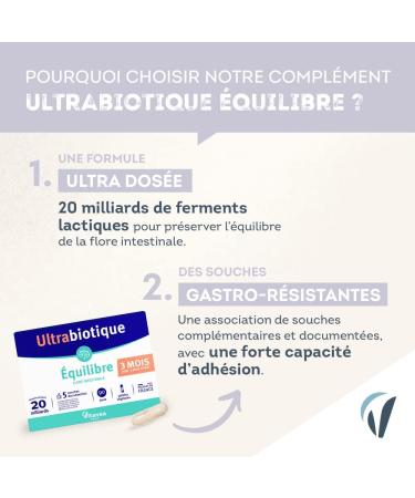  Vitavea Vitavea Ultrabiotic Balance - Gut Flora Food Supplement - Probiotics - 20 Billion Liver Bacteria - 5 Documented Strains - 90 Capsules - 3 Month Supply - Made in France - Buy Online on GoSupps.com