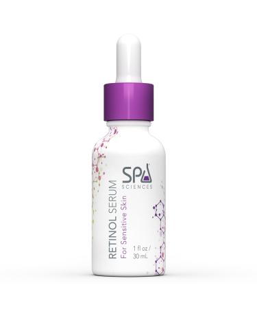 Spa Sciences - Retinol Serum - Made in the USA - Revitalizing Formula - With Bakuchiol Turmeric and Chamomile - Revive Firm Brighten - Vegan - For Sensitive Skin and All Skin Types - 1oz