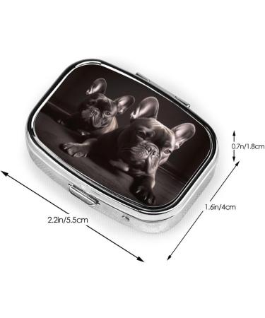 French Bulldog 2 Compartment Pill Case - Cute Travel Pill Organizer for Purse & Pocket | Perfect Gift - Buy Online on GoSupps.com