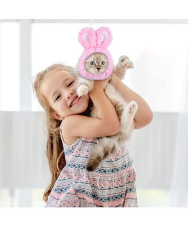 XIMISHOP Cute Costume Bunny Rabbit Hat with Ears for Cats & Small Dogs Party Costume Easter Pet Accessory Headwear(Pink) - Buy Online on GoSupps.com