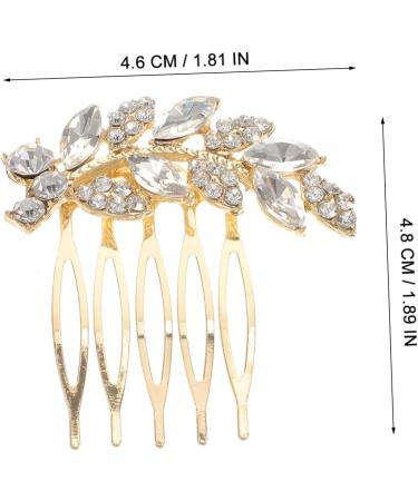 Beaupretty 1Pc comb wedding hair clips for brides bridal headpieces for wedding flower hair clips for women wedding hair brooch crystal bride hair clip pearl gold decor Miss prom Alloy Metal - Buy Online on GoSupps.com