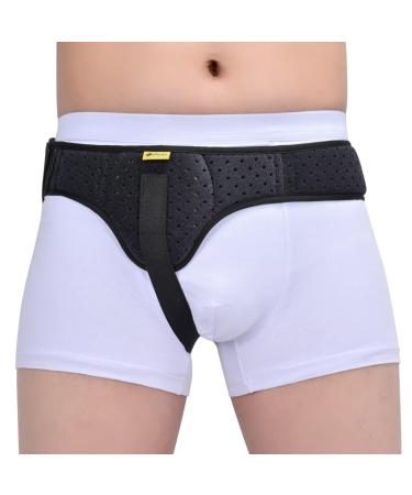 Tenbon hernia belts for men inguinal hernia support medical hernia protection inguinal bandage for individual sports hernia adjustable hip belt with removable (Black XL) XL Black