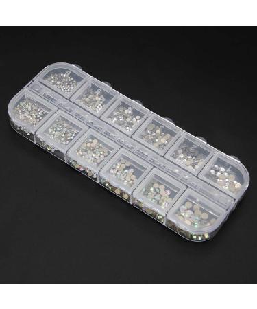 Colorful 12 Styles Manicure Nail Rhinestones Decoration Nail Art Accessory Nail Art Decoration Nail Salons Nail Art Learners(Rhinestone 1#)