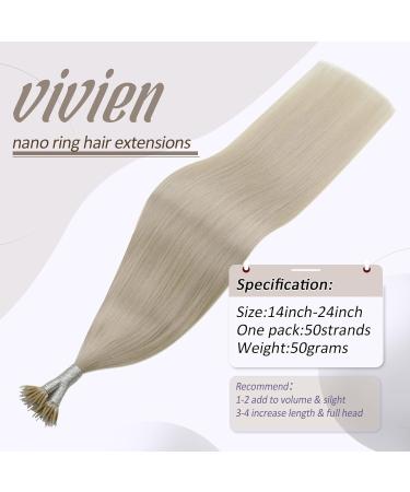 Nano Hair Extensions Human Hair Blonde Nano Beads Hair Extensions Human Hair Platium Blonde Hair Extensions Nano Straight Hair 20in 50g 1g/s #60A - Buy Online on GoSupps.com