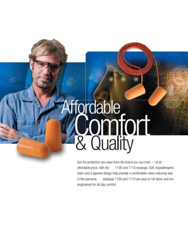 Pack of 10 3M 1110 Corded Foam Ear Plugs - Disposable Orange Polyurethane - 29 dB NRR for Noise Reduction - Buy Online on GoSupps.com