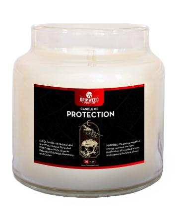 Protection Candle -100 Hours of Burn Time- Crafted for Cleansing Negative Areas with Cedar Rosemary and Sage Organic Essential Oils