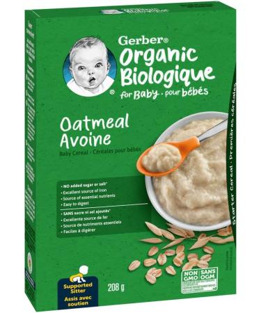 Gerber Baby Organic Cereal Oat 6x208g - Buy Online on GoSupps.com