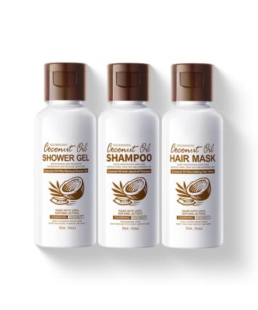 Shampooing et apr s-shampoing de voyage l'huile de noix de coco mini shampooing et apr s-shampooing ensemble de soins capillaires pour femmes et hommes trousse de toilette basique pour vacances
