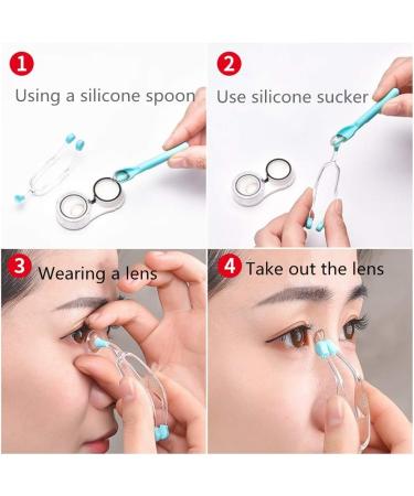 Silicone Contact Lenses Remover & Insertion Tool for Girls with Long Nails (Green) | Contact Tweezers & Soft Scoop - Buy Online on GoSupps.com