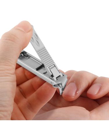 Natudeco Nail Clippers Pedicure Manicure Tool Ultra Thin Portable Foldable Stainless Steel Curved Slanted Double Ended Nail Clipper Nail Trimmer Tool