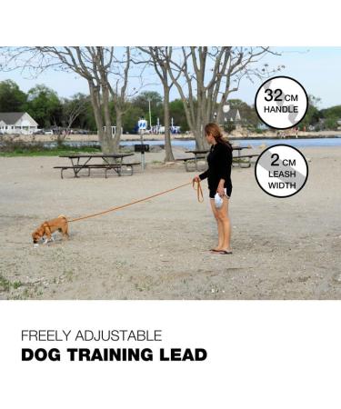 Loutep 5m Dog Training Leash - Durable Nylon Long Leash with Padded Handle & Heavy Duty Swivel Hook - Orange - Buy Online on GoSupps.com