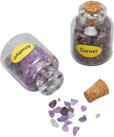 Weikeya Mini Stone Bottles - 9pcs Chip Stone Set Colorful Glass Containers for Decoration | International Shipping Available - Buy Online on GoSupps.com