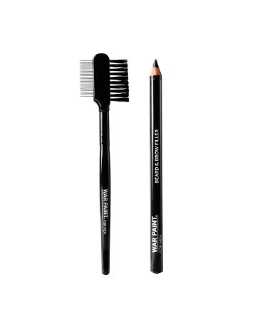 War Paint For Men Lightweight Beard & Brow Filler Pencil for Fuller Looking Facial Hair - Perfect for Blending & Shaping - Vegan Friendly & Cruelty-Free - Makeup Product For Men - Black