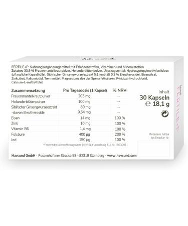 H vsund Fertile+F with Iodine - 30 Capsules | Vegan Fertility Complex for Women | Women's Mantle Folic Acid Iron & Zinc | Desire to Have Children Vitamins - Buy Online on GoSupps.com