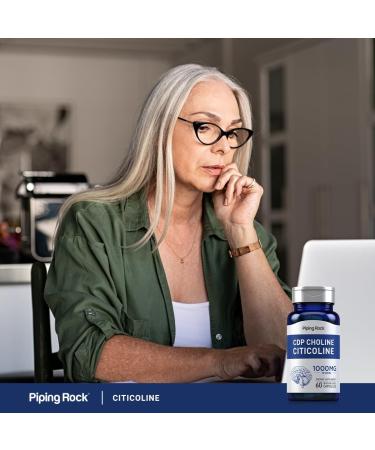 Piping Rock CDP Choline Citicoline 1000mg | 60 Quick Release Capsules | for Men and Women | Non-GMO Gluten Free Dietary Supplement - Buy Online on GoSupps.com