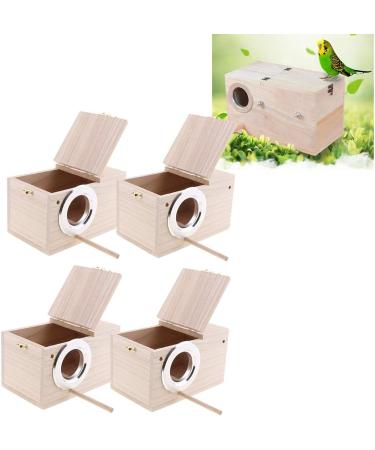 joyMerit 4Pcs Budgie Nest Box Breeding Boxes Aviary Bird Nesting With Stick - Buy Online on GoSupps.com