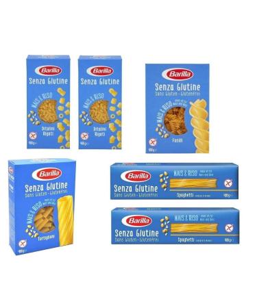 Barilla Barilla Senza Glutine Set of 6 gluten-free pasta packages 2 ditalini rigati + 2 spaghetti + 1 fusilli + 1 tortiglioni 6 x 400 g