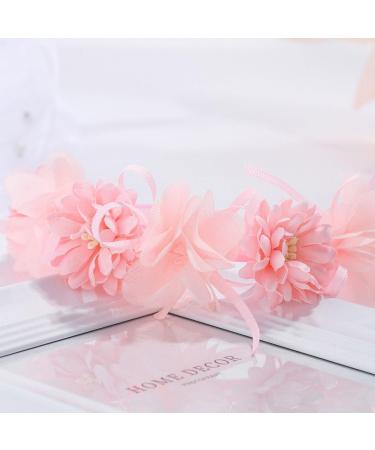 IYOU Princess Headband Pink Flower Headpiece Cute Baby Bridal Wedding Hair Accessories for Girls - Buy Online on GoSupps.com