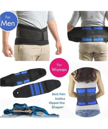 Buy Large 5XL 6XL Double Retractable Lordosis Support Belt - Orthopedic Lumbar Corset for Pain Relief | Blue Waist Trainer - Buy Online on GoSupps.com