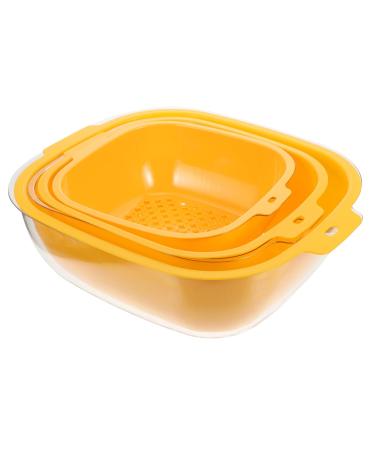 Zerodeko 1 Set Fruit Drain Basket Plastic Storage Baskets Kitchen Drain Basket Vegetables Draining Basket 32X27CM Orange