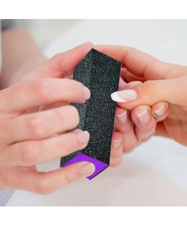 PrettyClaw 12pc Disposable Nail Buffer Blocks - 3-Way 60/60/100 Grit, Black/Purple - Nail File Sanding Buffer Set - Buy Online on GoSupps.com