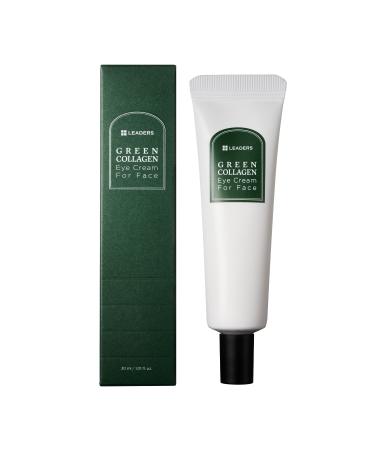 LEADERS Green Collagen Eye Cream for Face Vegan Anti-Aging Eye Treatment Reduces Fine Lines & Dark Circles Without Irritation Improves Skin Elasticity & Hydration Softens Wrinkles 30ml 1.01 Fl Oz (Pack of 1)