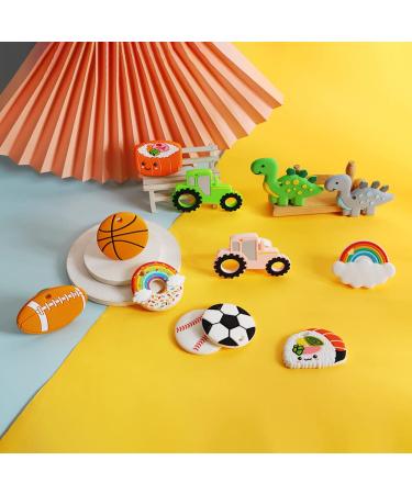 AmazingM Green Pink Tractor Car Sensory Chew Teether 2 Pcs - Food Grade Silicone Teething Toys for Kids with Autism & ADHD - Buy Online on GoSupps.com