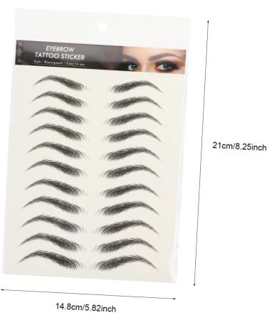 Balacoo 4 Sheets Waterproof Eyebrow Stickers Authentic Eyebrows Makeup Brow Sticker Cosmetic 6d Make up 21x14.8cm Black - Buy Online on GoSupps.com