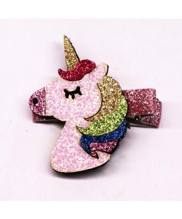 Lurrose 10Pcs Glitter Hair Clips - Rainbow Cherry Unicorn Shiny Crocodile Clips for Girls | International Shipping - Buy Online on GoSupps.com