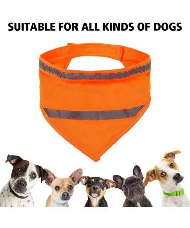Reflective Triangle Dog Tapers - Adjustable Fluorescent Orange Pet Scarves for Night Walks Camping & Travel - Buy Online on GoSupps.com